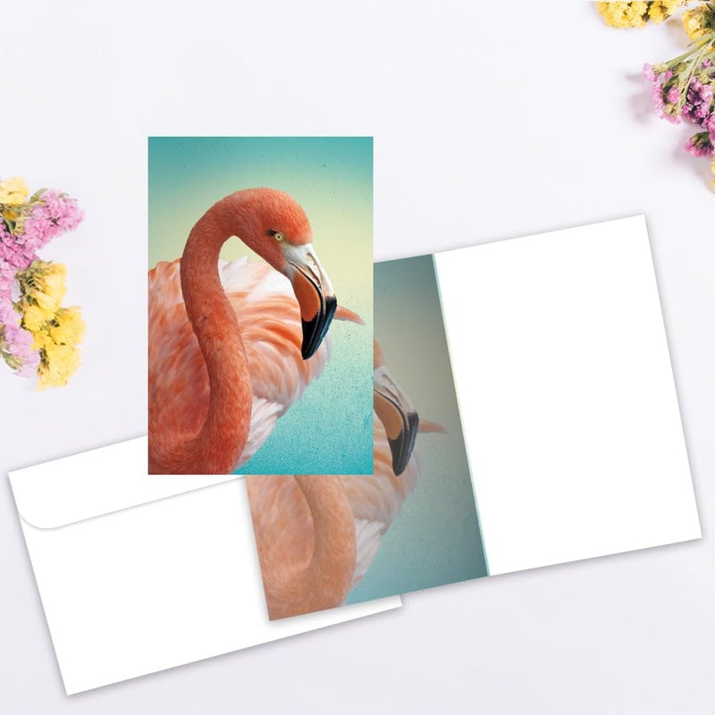 Tree-Free Greetings EcoNotes 12 Count Deco Flamingo All Occasion Notecard Set with Envelopes, 4 x 6 Inches (FS56228) - Image 2